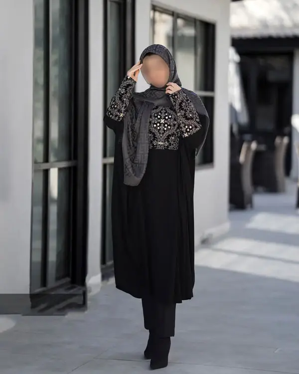 مانتو عبایی مشکی (40)