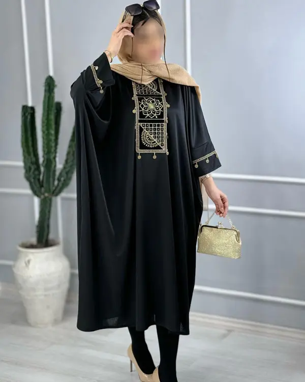 مانتو عبایی مشکی (38)