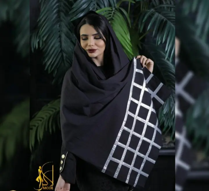روسری مجلسی مشکی (12)