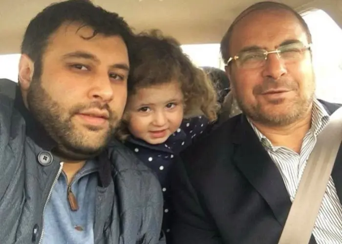 محمد باقر قالیباف در کنار پسر و نوه اش