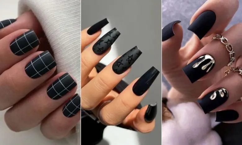 طرح ناخن مشکی برای محرم