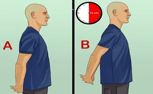 قلاب کردن دستها پشت تنه قلاب کردن دستها پشت تنه