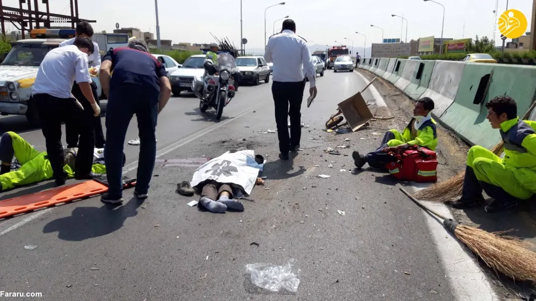 (تصاویر) مرگ دلخراش پاکبانان پل سید خندان