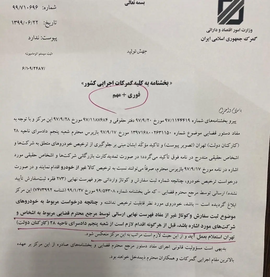 گمرک جمهوری اسلامی ایران ,