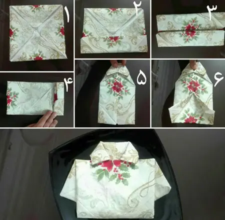 نحوه تزیین دستمال سفره,شیوه تزیین دستمال سفره