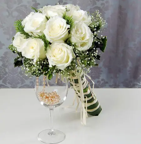 دسته گل های سفید عروس,دسته گل عروس