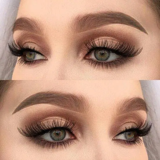 میکاپ چشم سبز کاملا ساده کاشت مژه