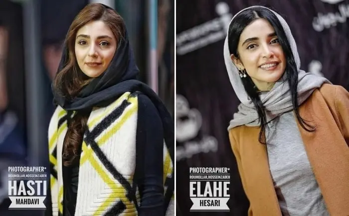 الهه حصاری و هستی مهدوی فر در افتتاحیه فیلم گربه سیاه الهه حصاری و هستی مهدوی فر