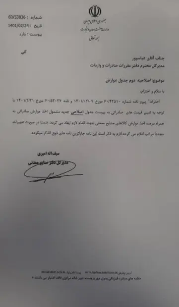 عوارض صادراتی