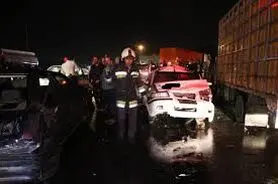 فوت پسر 16 ساله در تصادف زنجیره ای اتوبان اصفهان-شهرکرد