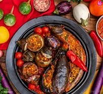 طرز تهیه دلمه بادمجان تبریزی با گوشت چرخ کرده
