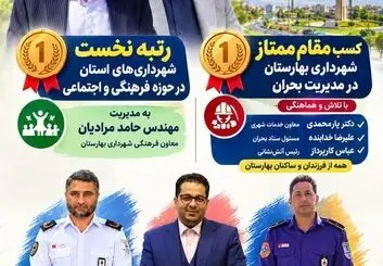 درخشش شهرداری بهارستان در حوزه فرهنگی، اجتماعی و مدیریت بحران