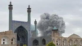 تشدید انحراف ستون‌های گنبدخانه مسجد جامع عباسی بر اثر بمباران
