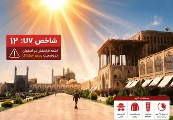 شاخص اشعه فرابنفش اصفهان به عدد ۱۲ رسید؛