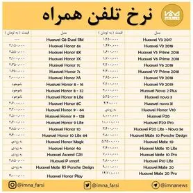 افزایش قیمت مدل‌های گوشی "هواوی" + جدول
