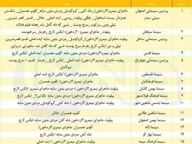 سینماهای اصفهان را امروز دنبال کنید+ جدول