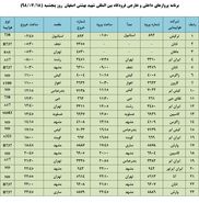 فهرست پروازهای فرودگاه بین المللی شهید بهشتی اصفهان، پنج شنبه ۱۸ مهر