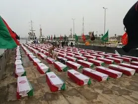 ورود پیکر 130 شهید دوران دفاع مقدس به خاک میهن