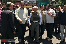 حضور جعفری دولت آبادی دادستان تهران در محل حادثه تیراندازی در مجلس
