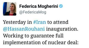 توئیت موگرینی پس از سفر به ایران
