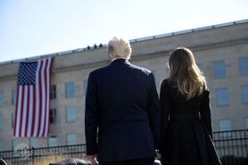 ترامپ و همسرش در یادبود ۱۱سپتامبر