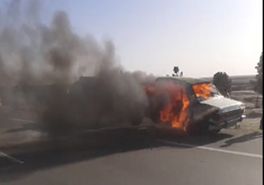 حریق خودرو در بزرگراه صیاد شیرازی اصفهان