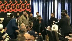 احمدی‌نژاد در مراسم ترحیم پدر قاسم سلیمانی