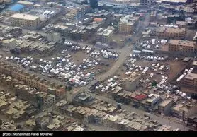 تصاویر هوایی از اسکان زلزله‌زدگان کرمانشاه