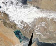 نصف ایران زیر برف/ گزارش ماهواره‌ای ناسا