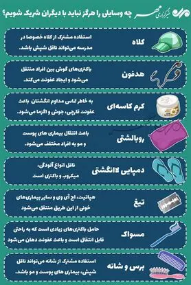 چه وسایلی را هرگز نباید با دیگران شریک شویم؟