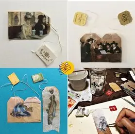 نقاشی بر چای کیسه‌ای!