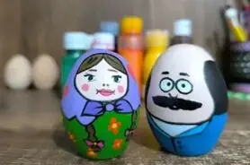 آموزش نقاشی روی تخم مرغ های سفالی سفره هفت سین