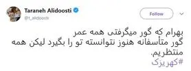 واکنش ترانه علیدوستی به گم شدن مرتضوی