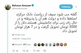 استعفای رئیس کل بانک مرکزی
