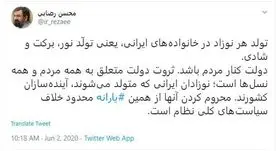 رضایی: محروم‌کردن نوزادان ایرانی از یارانه خلاف سیاست‌های کلی نظام است