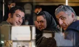 نوید محمدزاده و ترانه علیدوستی در پشت‌صحنه فیلم تفریق/ عکس