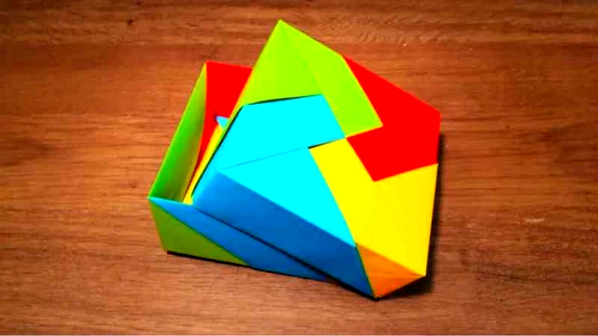 روش ساخت اوریگامی جعبه هدیه + فیلم