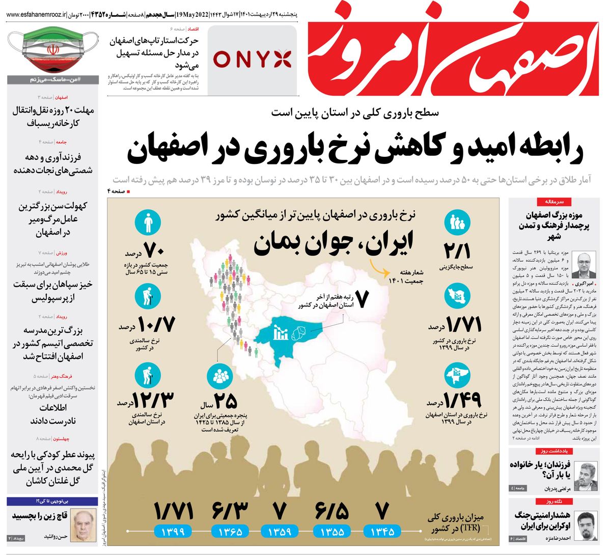 روزنامه اصفهان امروز شماره ؛ 30 اردیبهشت 1401