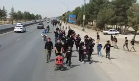 دلدادگان سیدالشهدا در پیاده‌روی میدان لاله تا امامزاده شاه‌کرم