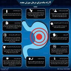 اینفوگرافی / ۱۲ راه ساده برای درمان سوزش معده