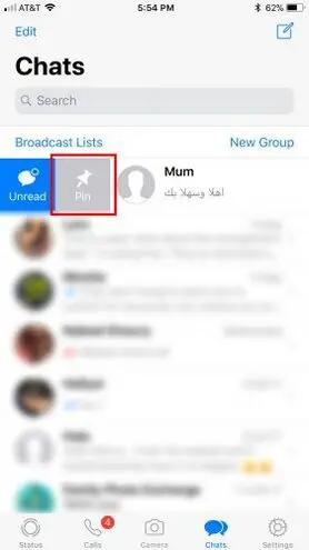 پین کردن مکالمات مهم در پیام‌رسان واتس اپ