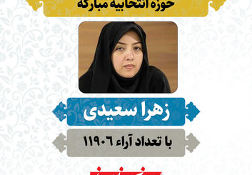 «زهرا سعیدی» منتخب مردم مبارکه در دوازدهمین دوره مجلس شورای اسلامی