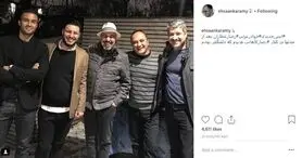 عکس یادگاری مجری معروف با بازیگران