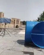 برپایی نمایشگاه انتقال آب خلیج فارس کنار پل خواجو+فیلم