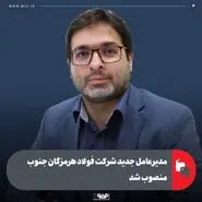 مدیرعامل جدید شرکت فولاد هرمزگان جنوب منصوب شد 