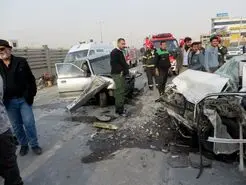 شاخ به شاخ حادثه آفرین دو خودروی پراید در اصفهان